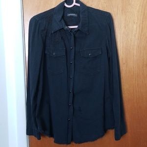 Zara Embroidered Denim Shirt